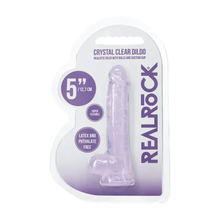 Reālistisks dildo ar sēkliniekiem – 12.7 cm (5″) – Violets Foto 2