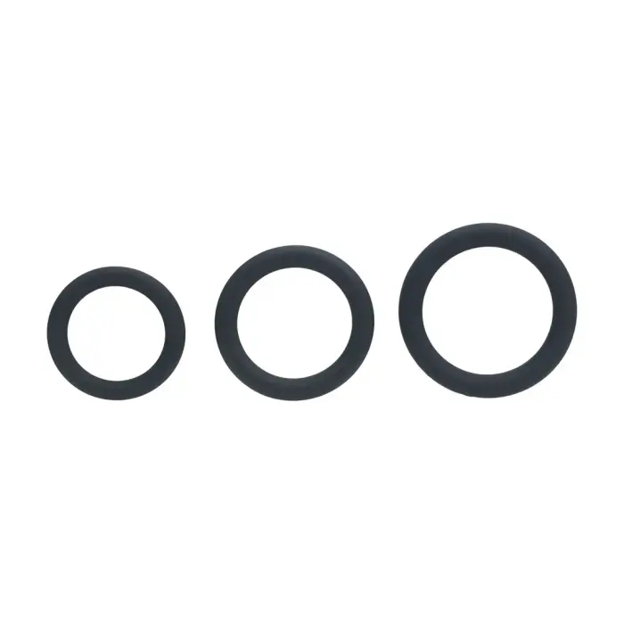 LEVELZ Classic silikona dzimumlocekļa gredzenu komplekts – 3 gab. – melns Foto 3