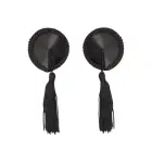 Satīna krūšu uzlikas ar pušķiem – melnas – One size Foto 1