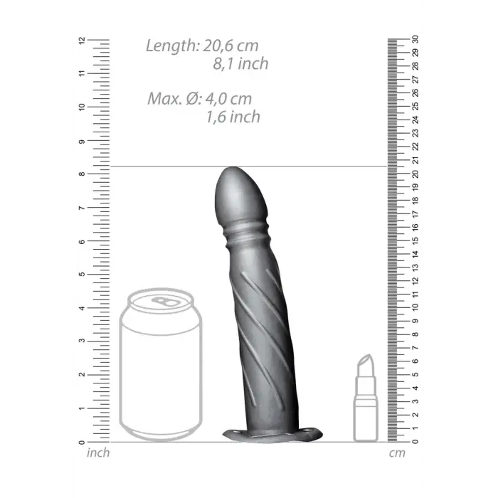 Twisted Hollow Strap-On – pelēks Foto 8