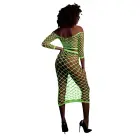 Neon Green Long Sleeve Crop Top and Long Skirt Set – One Size — Photo 2