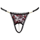 Cottelli LINGERIE Open Crotch String with Pearl Chain – Black/Red – S/M — Photo 5