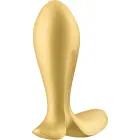 Intensity Grooved Vibrating Anal Plug with Suction Cup – Ø 3.75 cm – Gold — Photo 3