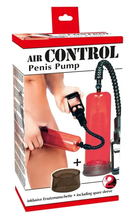 You2Toys Air Control Penis Pump – Transparent-Red