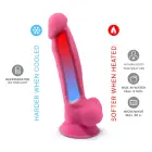 SilexD Model 7 tumsā spīdošs dildo – 17.6 cm (7″) – Rozā — Foto 5