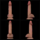 LoveToy Sliding Skin Pro Dual Layer Silicone Dong – realistlik kahekihiline silikoondildo – 19 cm — Foto 15