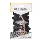 Sportsheets Sex & Mischief Brat наручники из искусственной кожи с цепочкой цвета розового золота – чёрные — Фото 6