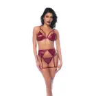Three Piece Bra Set – Wine Red – M — Photo 2
