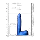 Страпон рельефный дилдо с яичками – 21 cm (8″) – Синий — Фото 8
