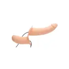 Supreme Pleasure Vibrējošs strap-on dildo – 26 cm – Ādas krāsa — Foto 6