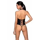 Passion Nancy wetlook боди с ремешковым декором – чёрный – One Size — Фото 2