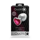 Heart Gem Butt Plug – 10 cm (3.9″) – Silver/Pink — Photo 2