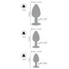 ANOS Metal Butt Plug Set Diamo – 7 - 10 cm – Clear Photo