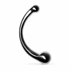 Sinner Gear Curvey divpusējs metāla dildo – 21.5 cm (8.5″) – sudraba — Foto 1