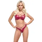 Cottelli Lingerie красный комплект бюстгальтера wet look 80B/M с декоративными кольцами — Фото 2