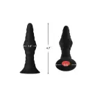 FORTO Vibrating Ribbed Plug Small – anal plug – silicone – black – remote control — Photo 5