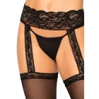 Leg Avenue Sheer Thigh Highs with Lace Garter Belt – Black – One Size — Photo 3