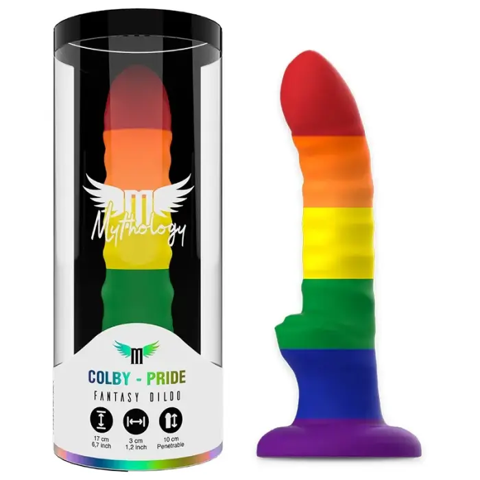 MYTHOLOGY Her Colby Pride silikona Model M – elastīga piesūcekņa pamatne