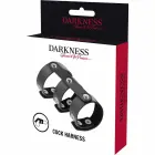 Darkness Adjustable Dual Leather Intimate Ring – Black — Photo 4