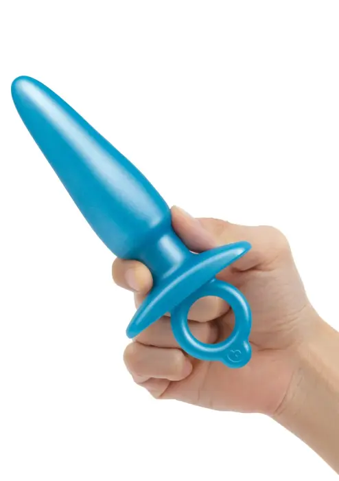B-Vibe Sleek Plug – 18 cm – Tirkīza – Blue Foto 5