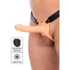 INFERNO dobais vibrējošs strap-on dildo – 18 cm (7″) – miesas krāsa — Foto 1