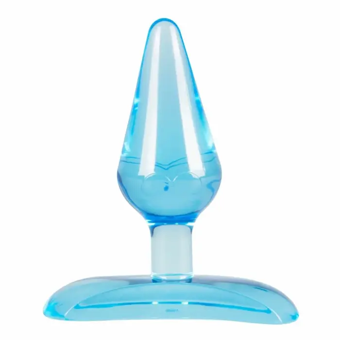 EasyToys гибкая синяя анальная пробка с узором бабочки и присоской – 7 см – Синий
