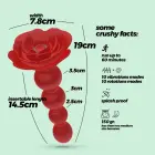 Rosaline – Rotējošs anālais rozes formas spraudnis ar tālvadības pulti – 19 cm – Sarkans — Foto 5