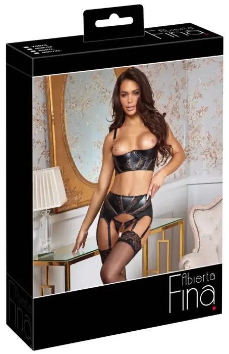 Abierta Fina Hebe lingerie set with lace – black – 75B/S