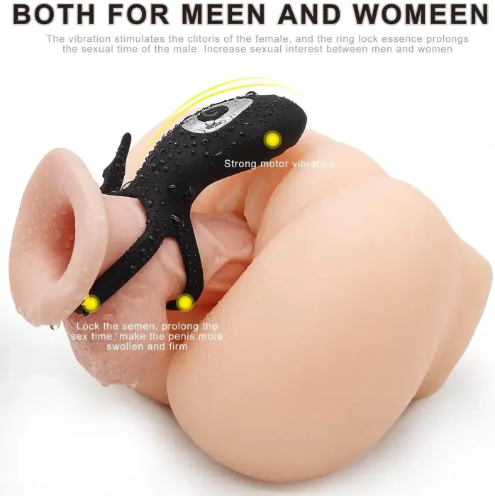 Regulējams dubultais dzimumlocekļa gredzens ar tālvadības pulti Foto 11