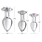 Pink Gem Glass Anal Plug – M – 3.5 – 4 cm — Photo 2
