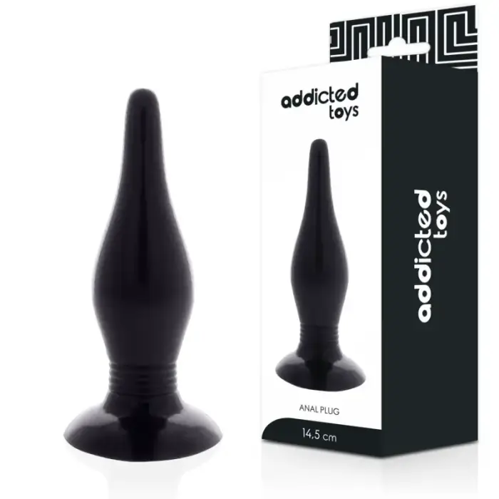 Addicted Toys analinis kištukas – 14.5 cm – juodas