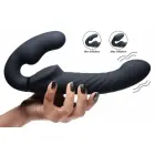 Swirl – strapless vibrating strap-on with inflatable bulb and remote – black — Photo 5