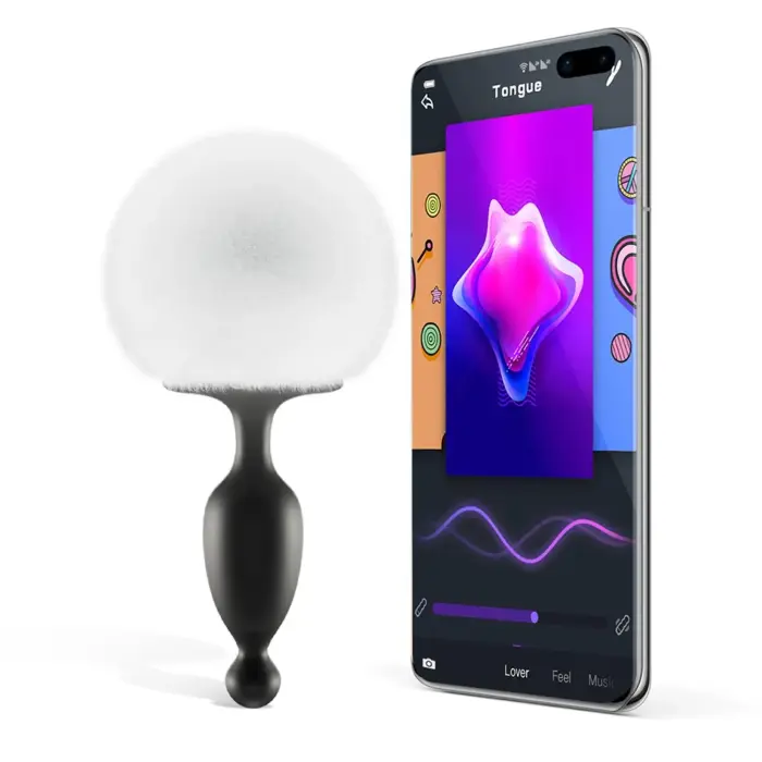 Magic Motion - Bunny programėle valdomas vibruojantis analinis kištukas su zuikio uodega – 13 cm – Daugiaspalvis