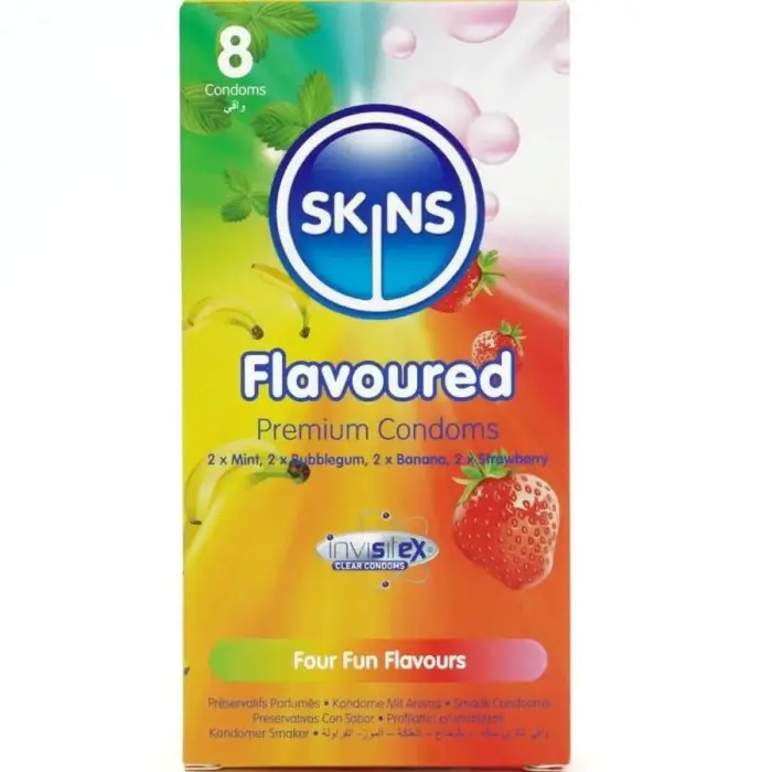 SKINS Multi Flavors Premium презервативы со вкусом – 8 шт.