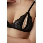 Christine Pearl Mea – lace bra set with removable pearls – black – S/M — Photo 3