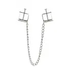 Mr. Steel Press Nipple Clamps With Chain – Silver — Photo 4