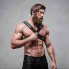 Fetish Submissive Attitude Men's Chest Harness Eco-Leather Adjustable Black – One Size — Photo 6