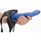 Ouch! Izliekts dobs strap-on – metāliski zils Foto 9