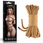 Rebellion Reign Natural Knot Bondage Rope – bondažo virvė – kanapės/poliesteris – ciberžolė – 10 m — Nuotrauka 1