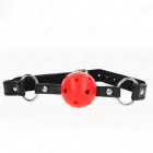 KINK Model 1 dobs sarkans silikona bumbiņas knevelis 4.5cm – regulējama siksna — Foto 1