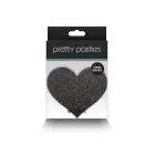 Mirdzošas sirds formas krūšu galu uzlīmes (2 pāri) – melnas Foto 2