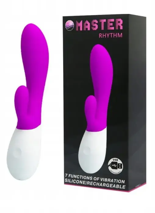MASSTER RHYTHM 7-функциональный USB вибратор – 19.6 cm (7.7″) – фиолетовый