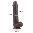 Sliding Skin kahekihiline dong – 23 cm (9″) – must — Foto 2