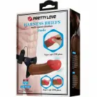 Pretty Love Starks – полый вибрирующий страпон на трусиках – светло-коричневый – 17,5 см — Фото 9