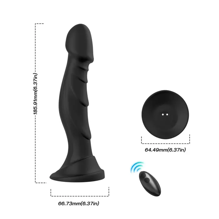 Optimus Black dildo – 18.5 cm – Melns Foto 8