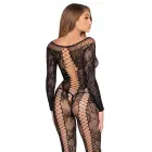 Mežģīņu bodijs ar atvērtu starpkāju – melns – One Size — Foto 3