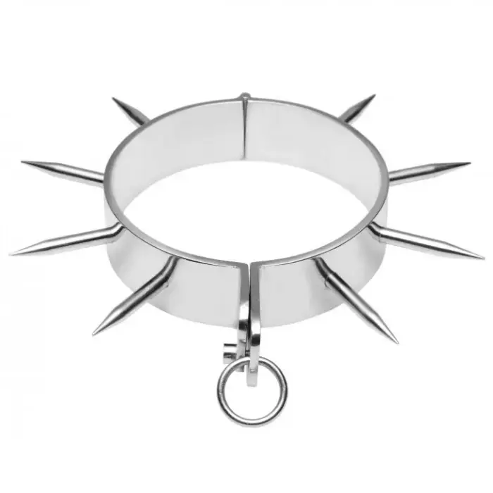 Metal Hard – chrome steel collar with spikes and O-ring – 13.5 cm