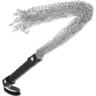 Darkness Metal Bondage Whip – metāla saišu pātaga ar ergonomisku rokturi – melna — Foto 1