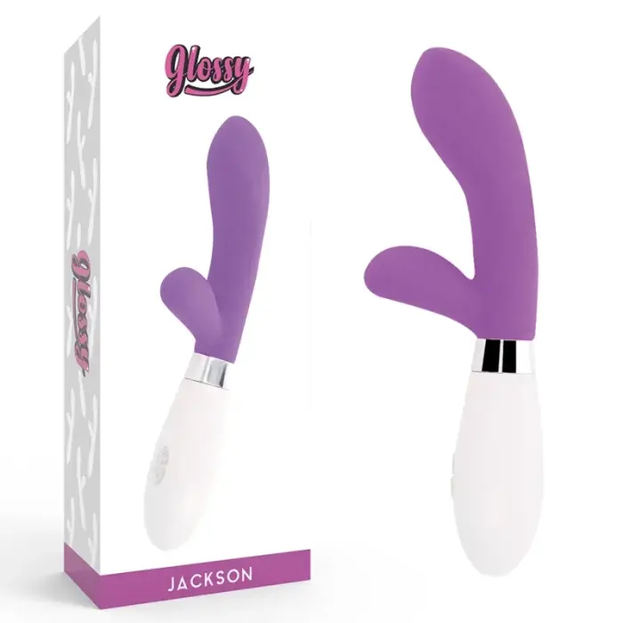 Dorcel Glossy Jackson Rabbit – вибратор-кролик с двойным мотором – 10 режимов, силикон – фиолетовый – 12 см