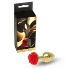 MyLove Toys Jewellery Gold Plug Rose анальная пробка – 7 cm – Красная — Фото 1
